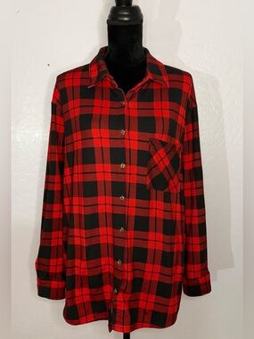 Fashion Nova Red and Black Flannel